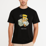 Men’s Black “Crazy Rich” Bear Graphic T-Shirt – Premium Streetwear Tee