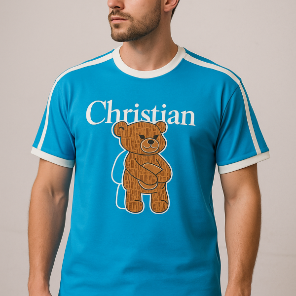 Christian Bear Graphic Men’s T-Shirt – Casual Streetwear Style