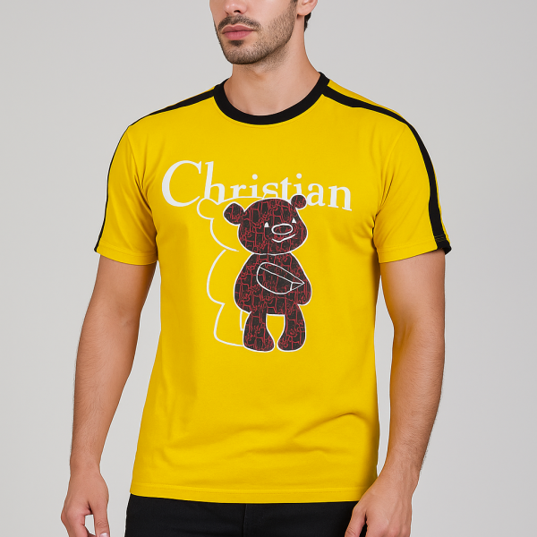 Christian Bear Graphic Men’s T-Shirt – Casual Streetwear Style
