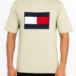 Quilted Flag Patch Men’s T-Shirt – Minimalist Streetwear Tee | Premium Casual Wear
