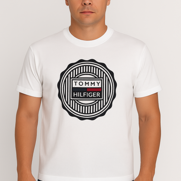Tommy Hilfiger Men’s Logo Printed Crew Neck T-Shirt – Premium Casual Wear